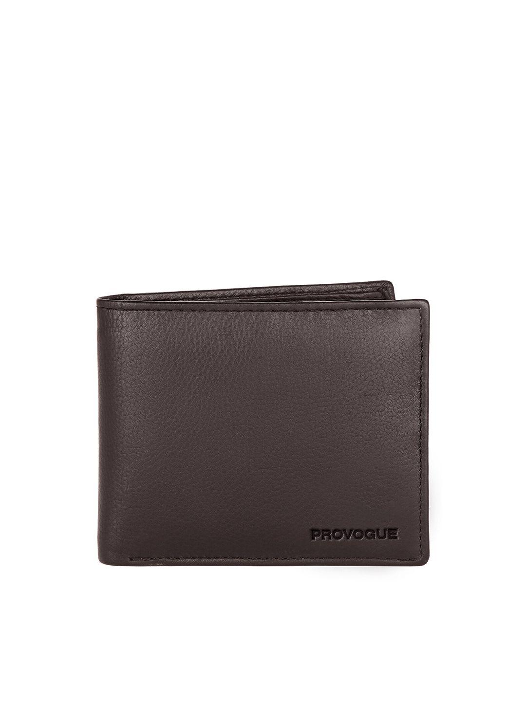 provogue men brown leather two fold wallet