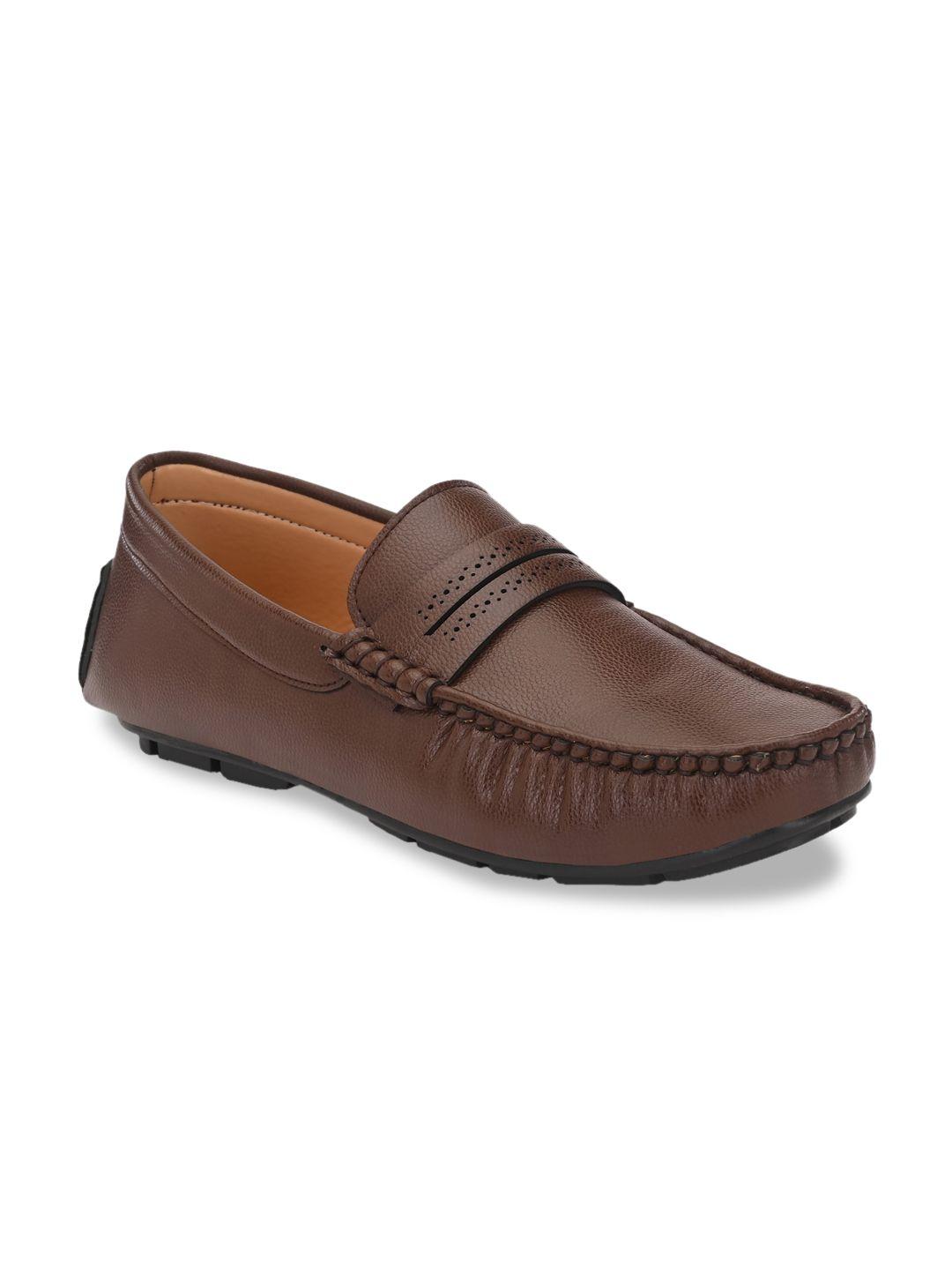 provogue men brown solid loafers
