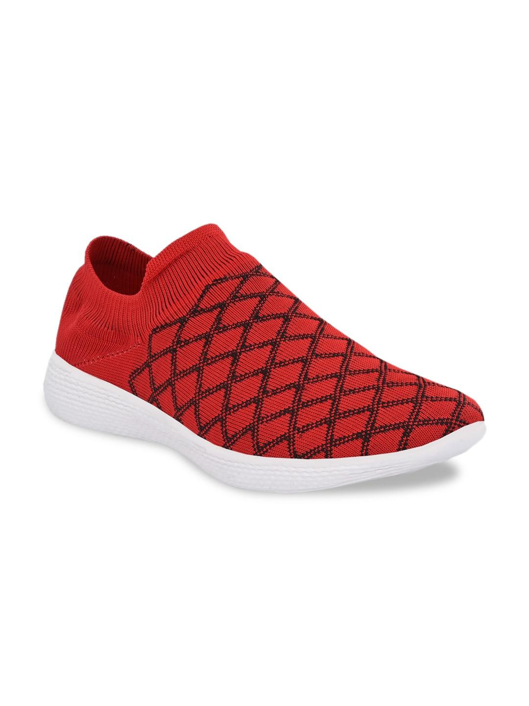 provogue men red woven design slip-on sneakers