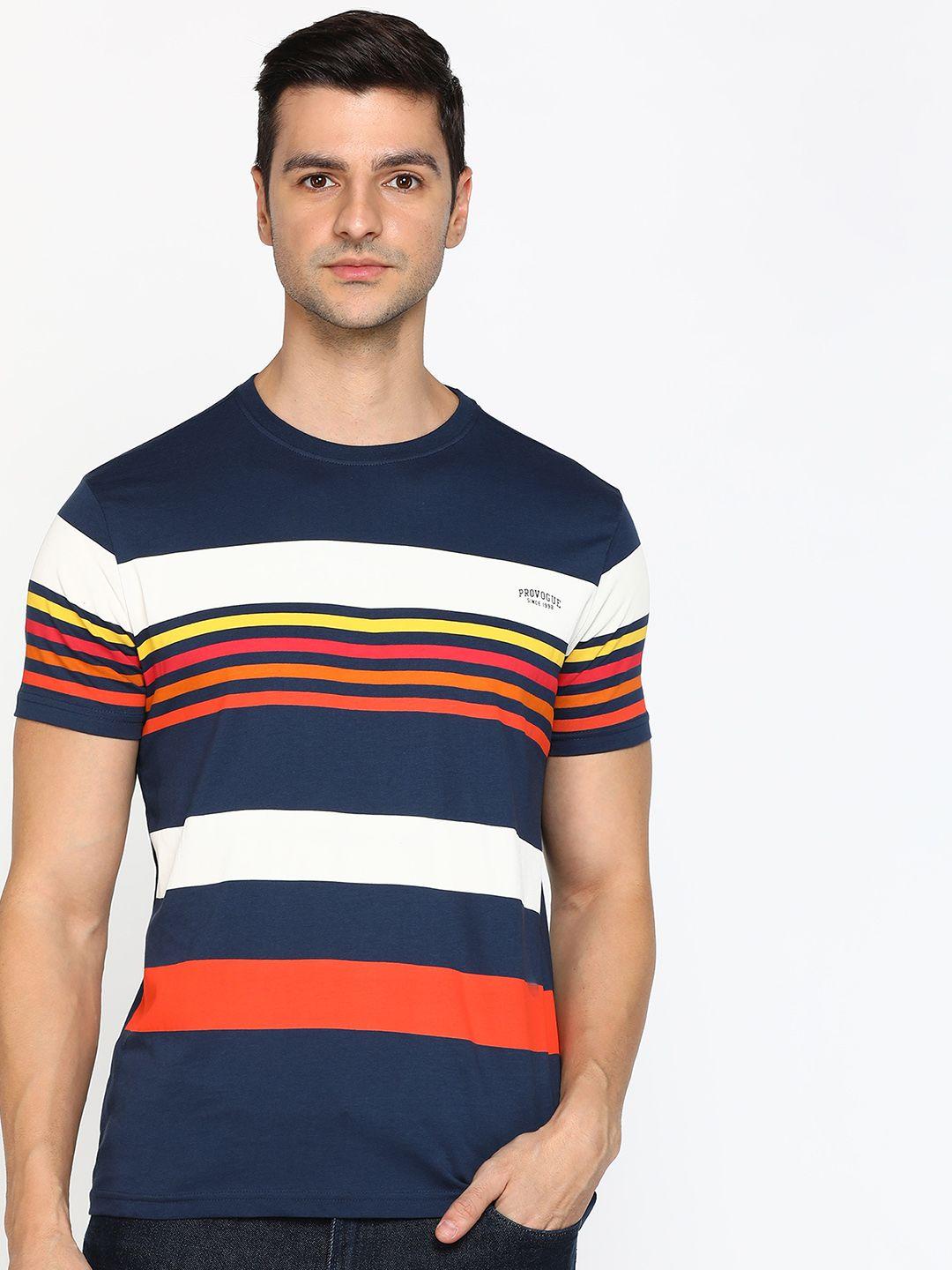 provogue men striped pure cotton t-shirt