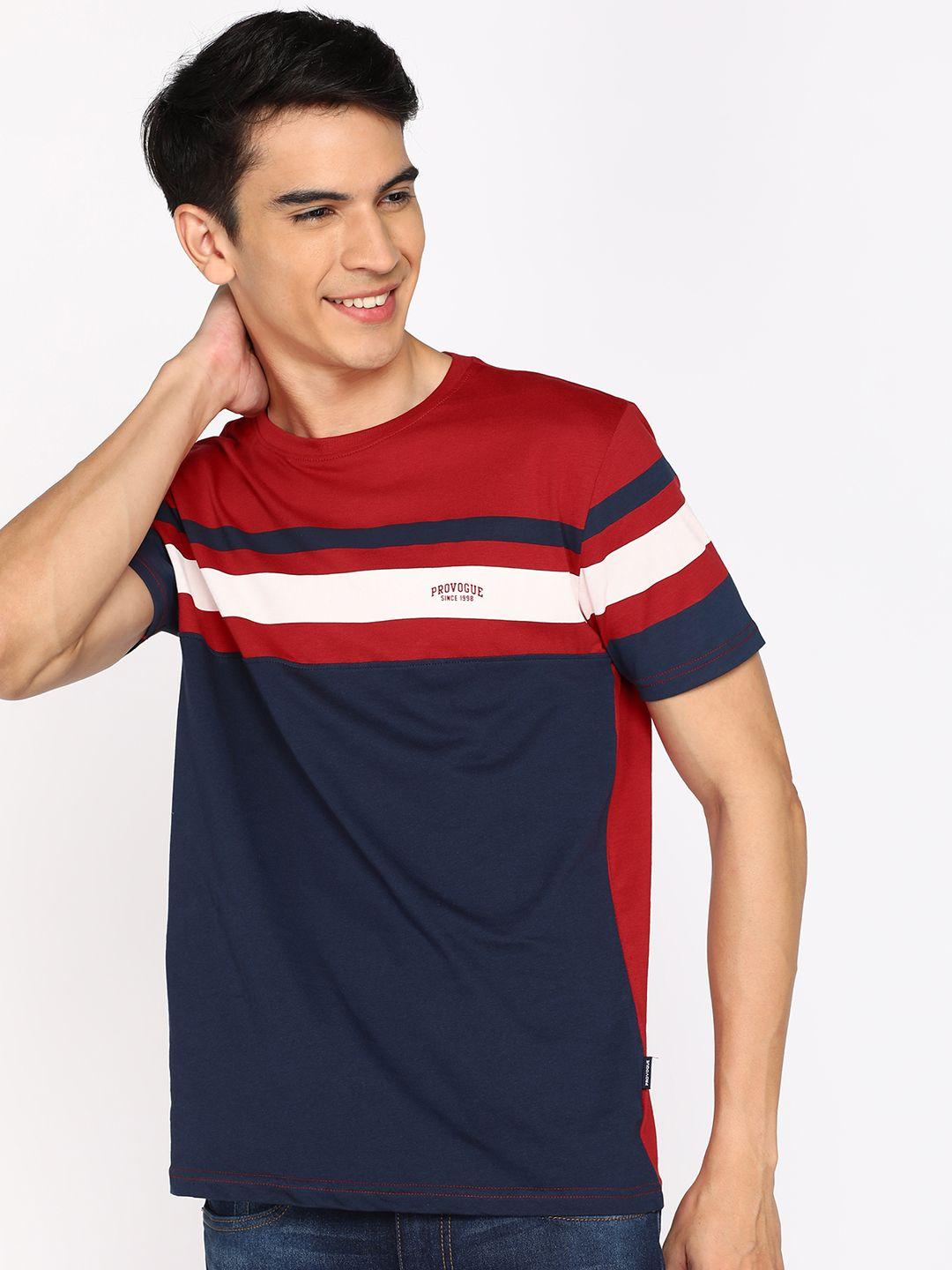 provogue men striped pure cotton t-shirt