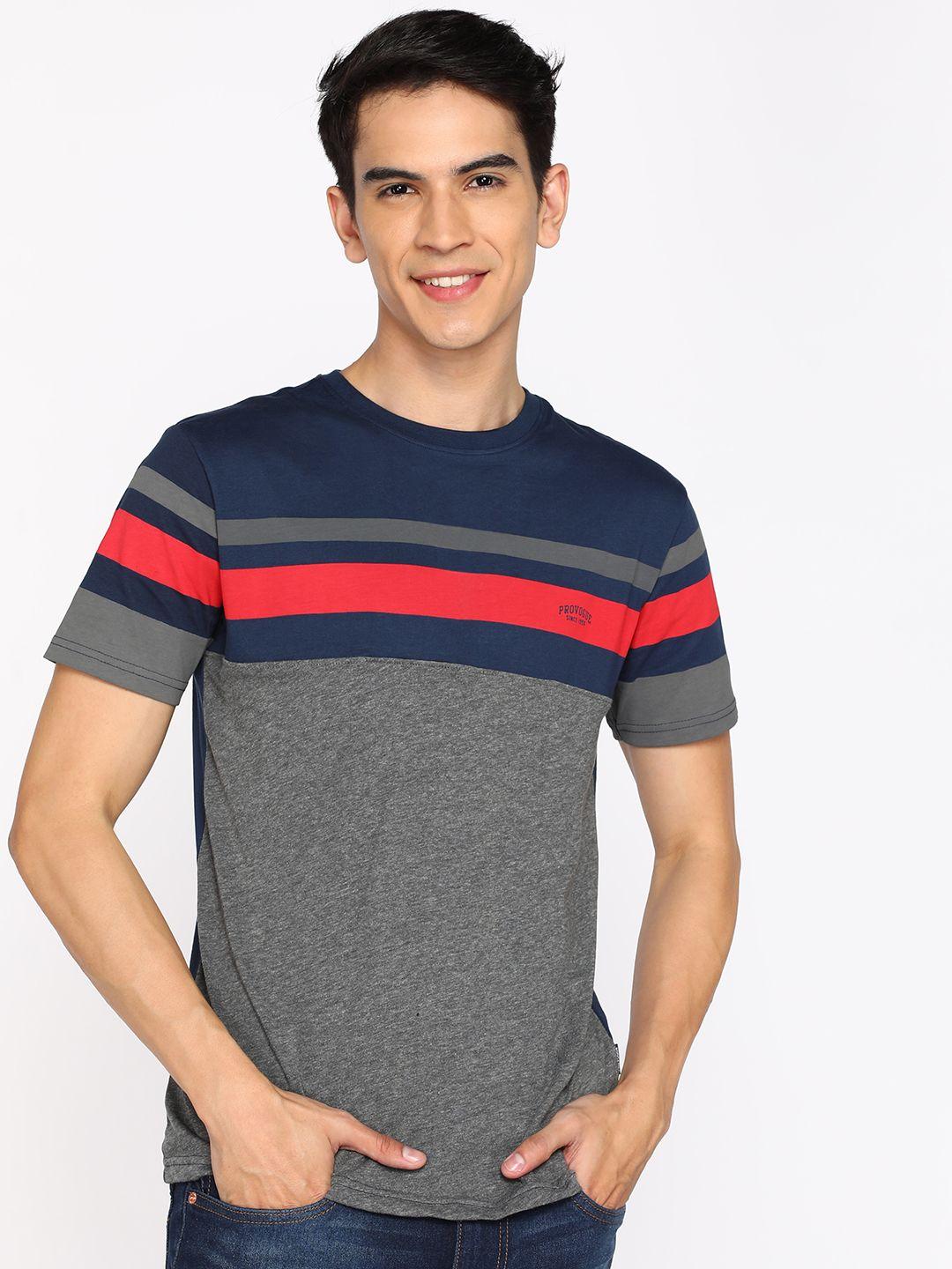 provogue men striped pure cotton t-shirt