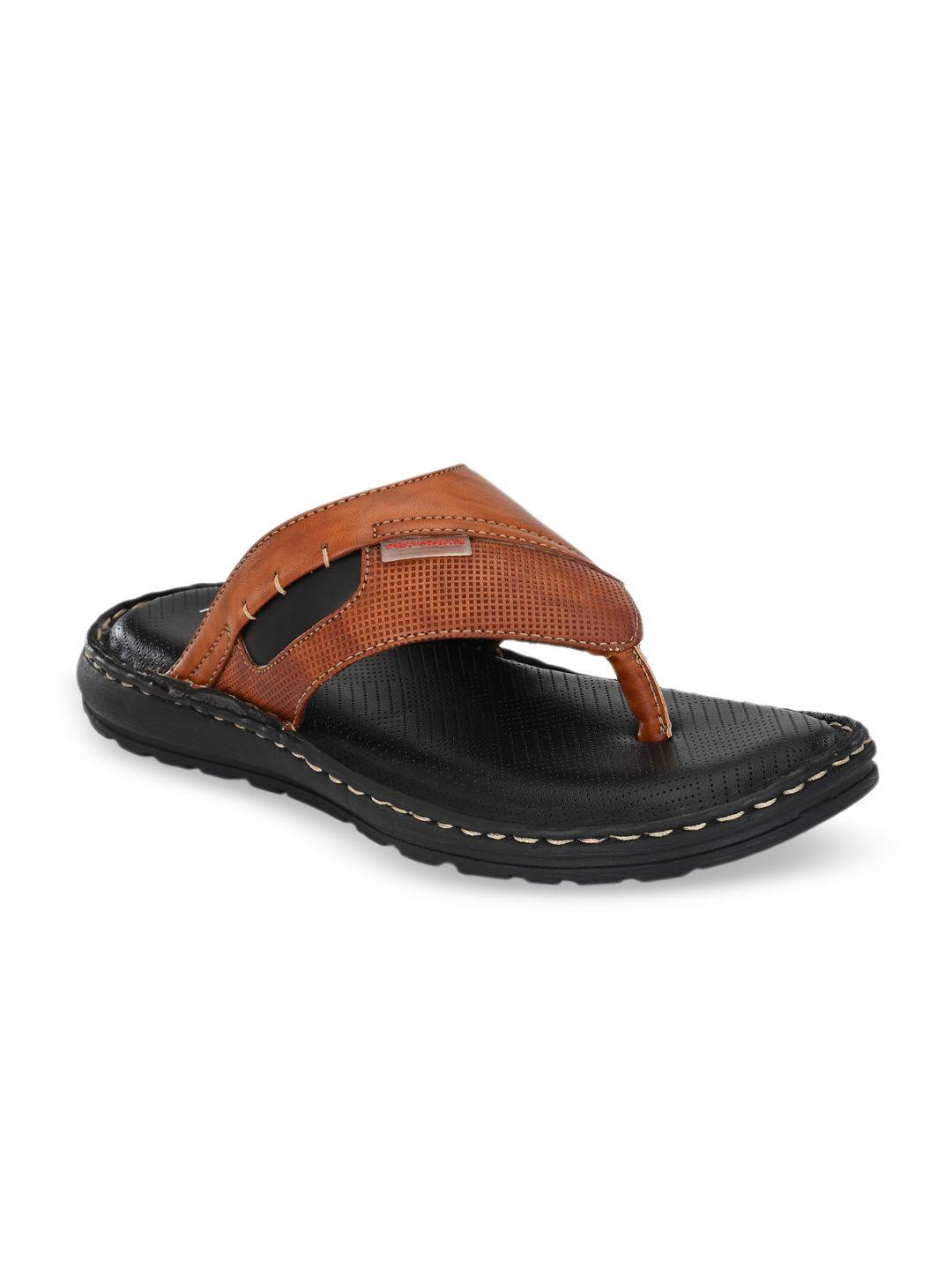 provogue men tan brown solid thong flip-flops