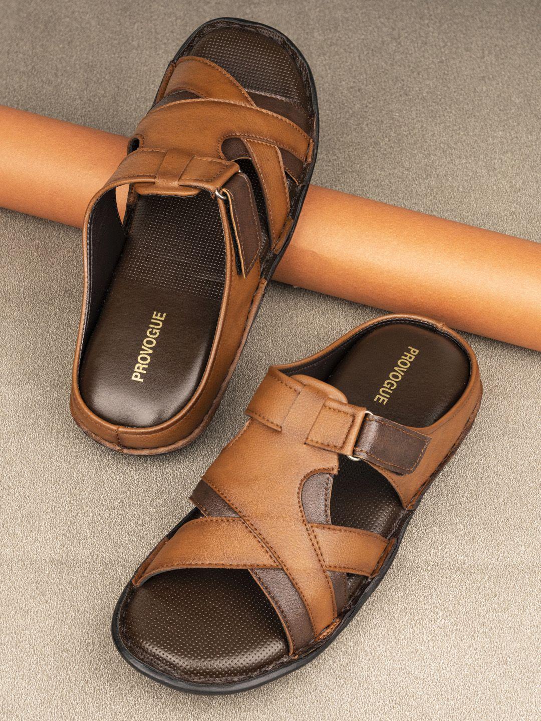 provogue men tan comfort sandals