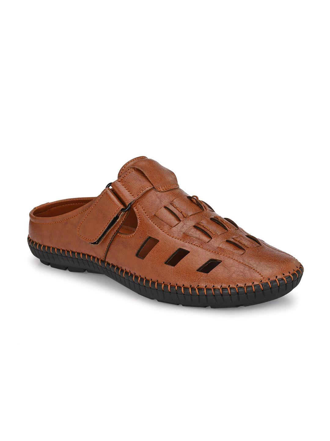 provogue men tan shoe-style sandals