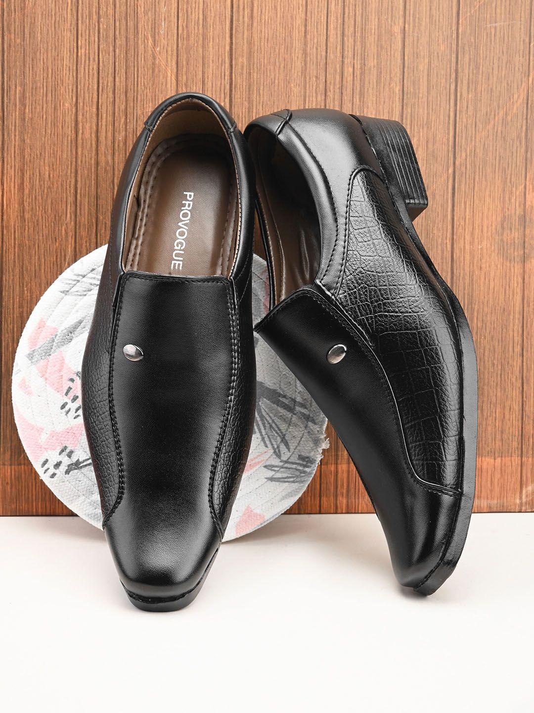 provogue men textured formal slip on shoes