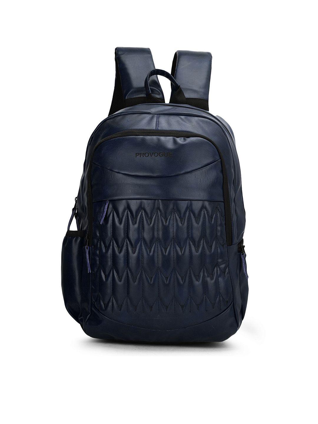 provogue navy blue brand logo printed backpack with rain cover