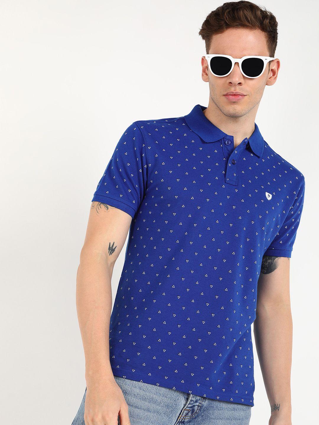 provogue printed polo collar slim fit t-shirt