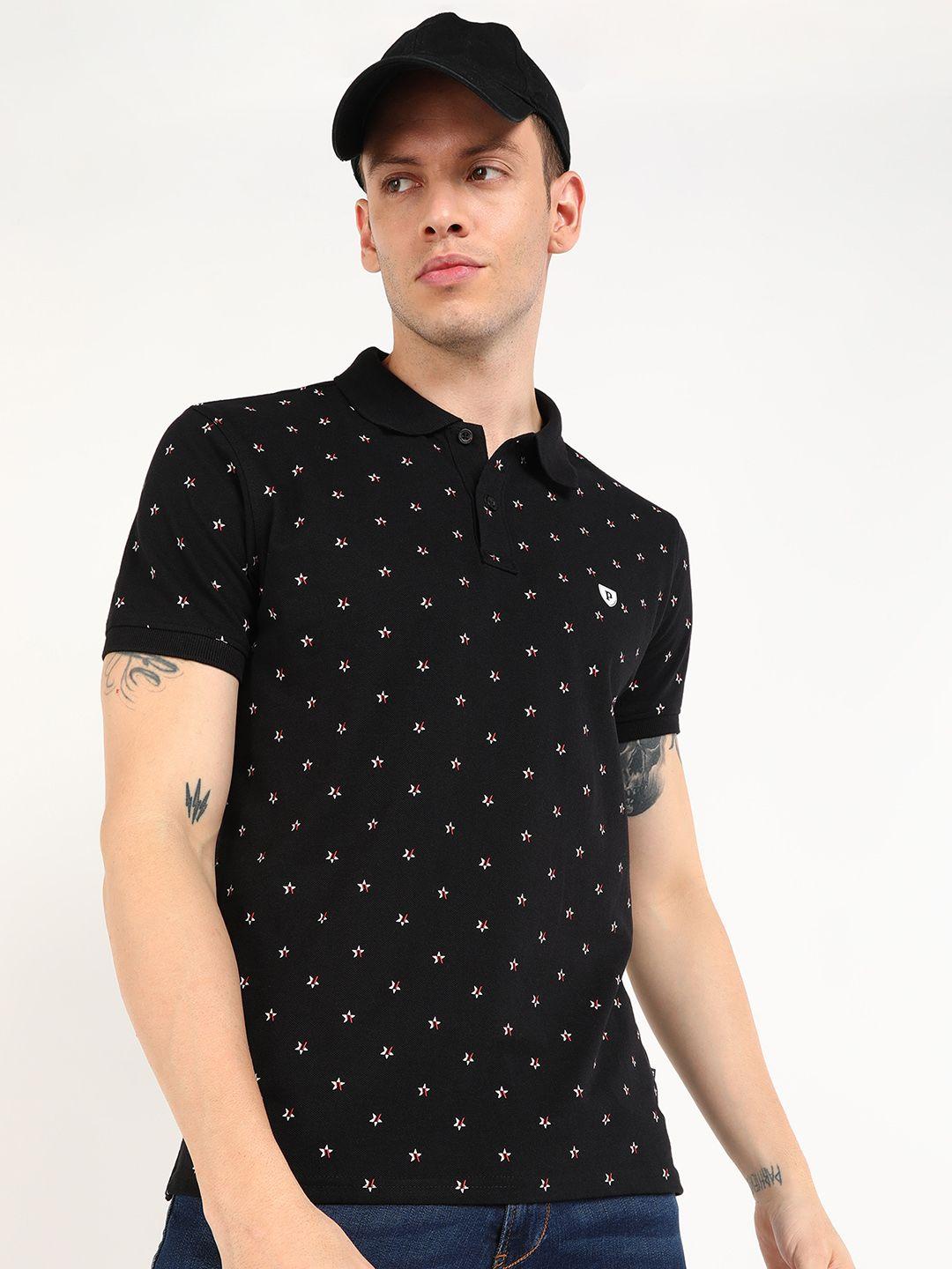 provogue printed polo collar slim fit t-shirt