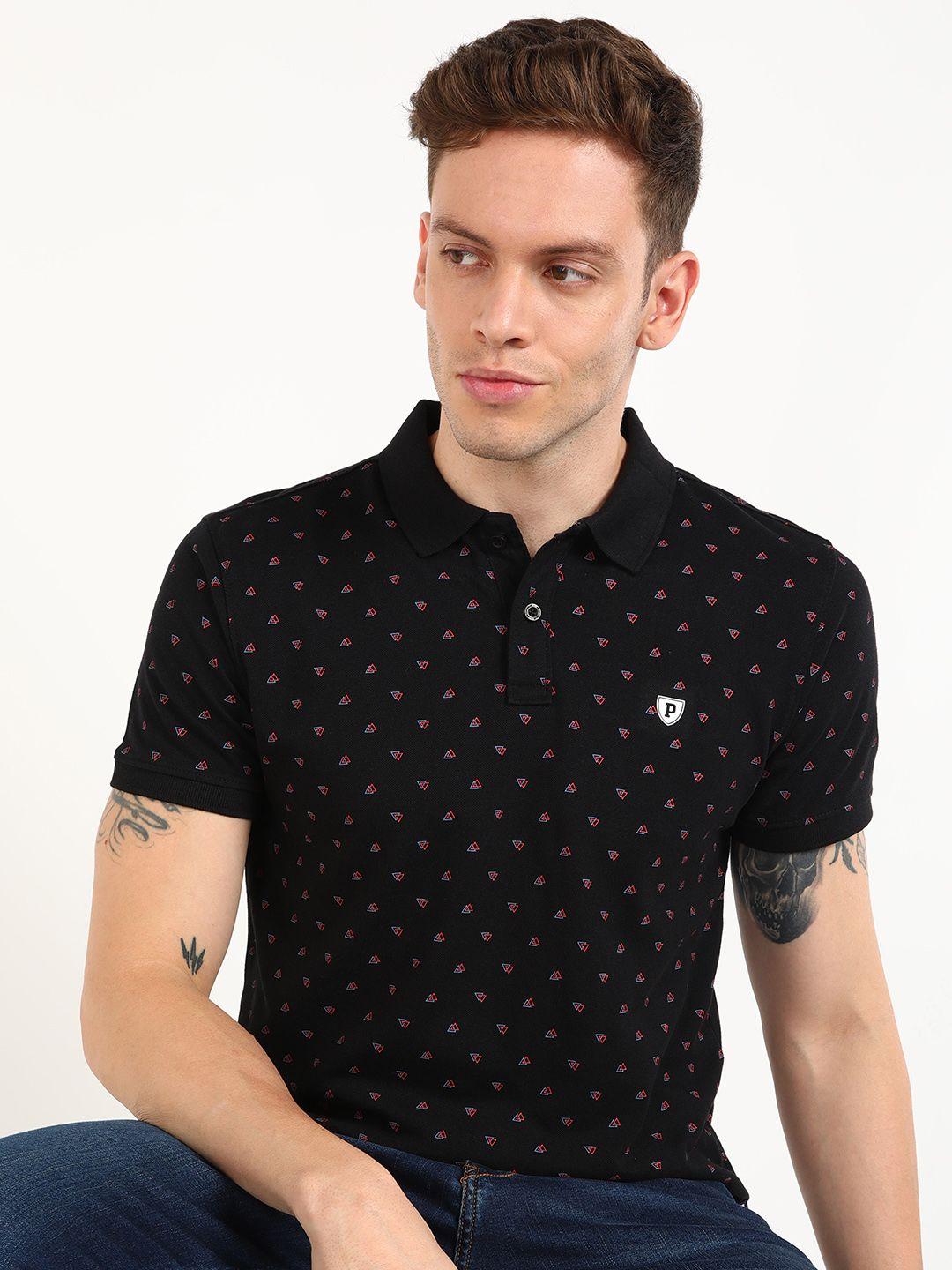 provogue printed polo collar slim fit t-shirt