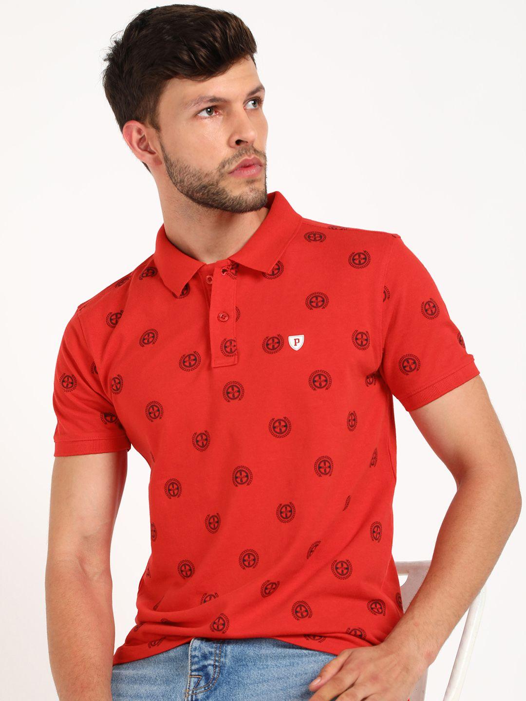 provogue printed polo collar slim fit t-shirt