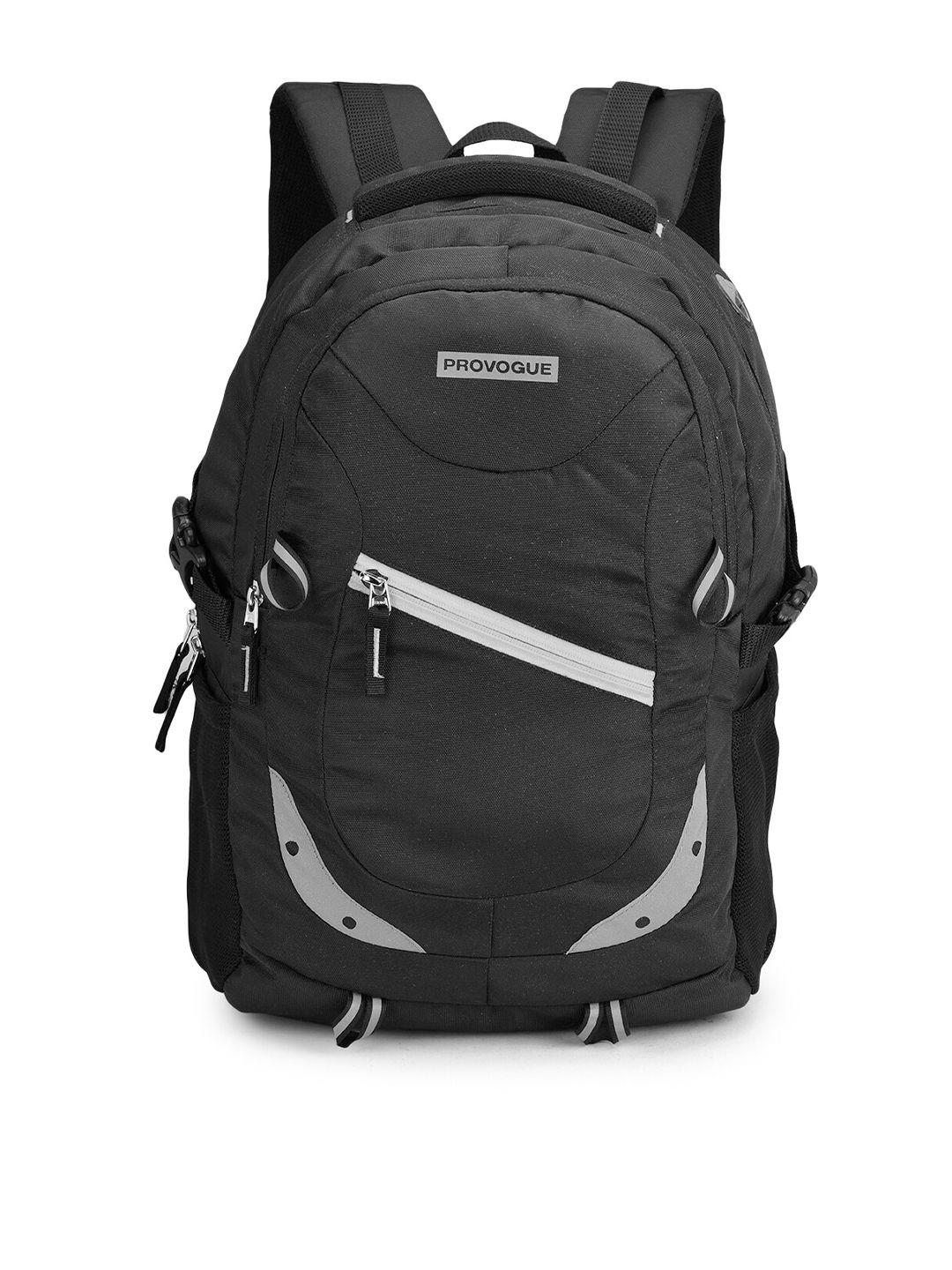 provogue unisex black & grey backpack with reflective strip