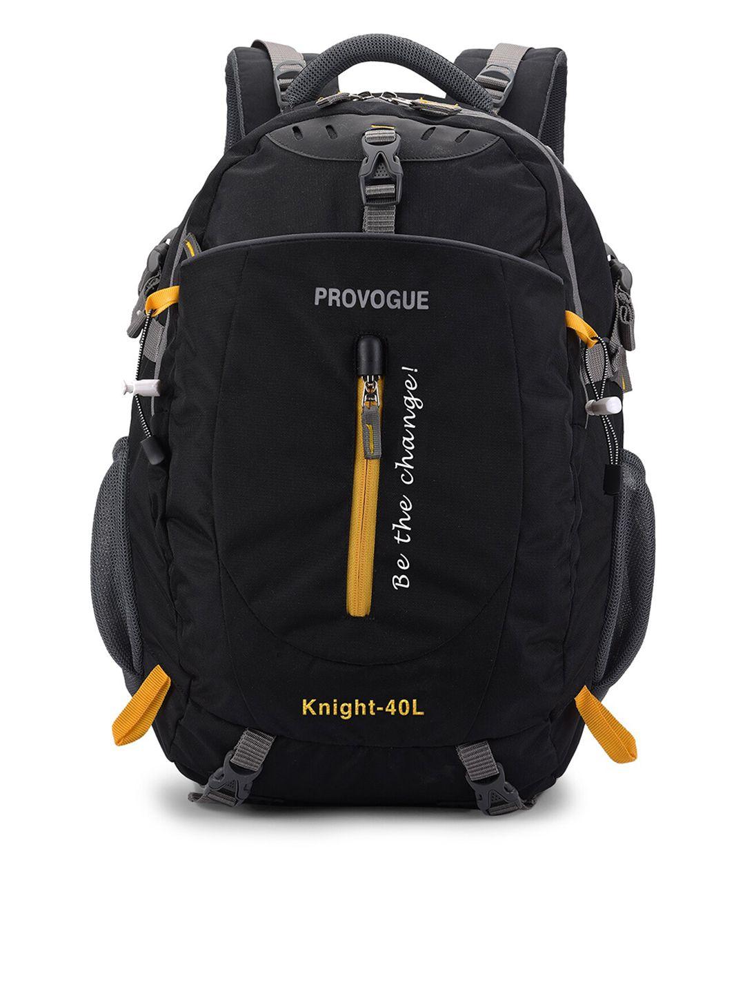 provogue unisex black & yellow backpack with hip strap & rain cover