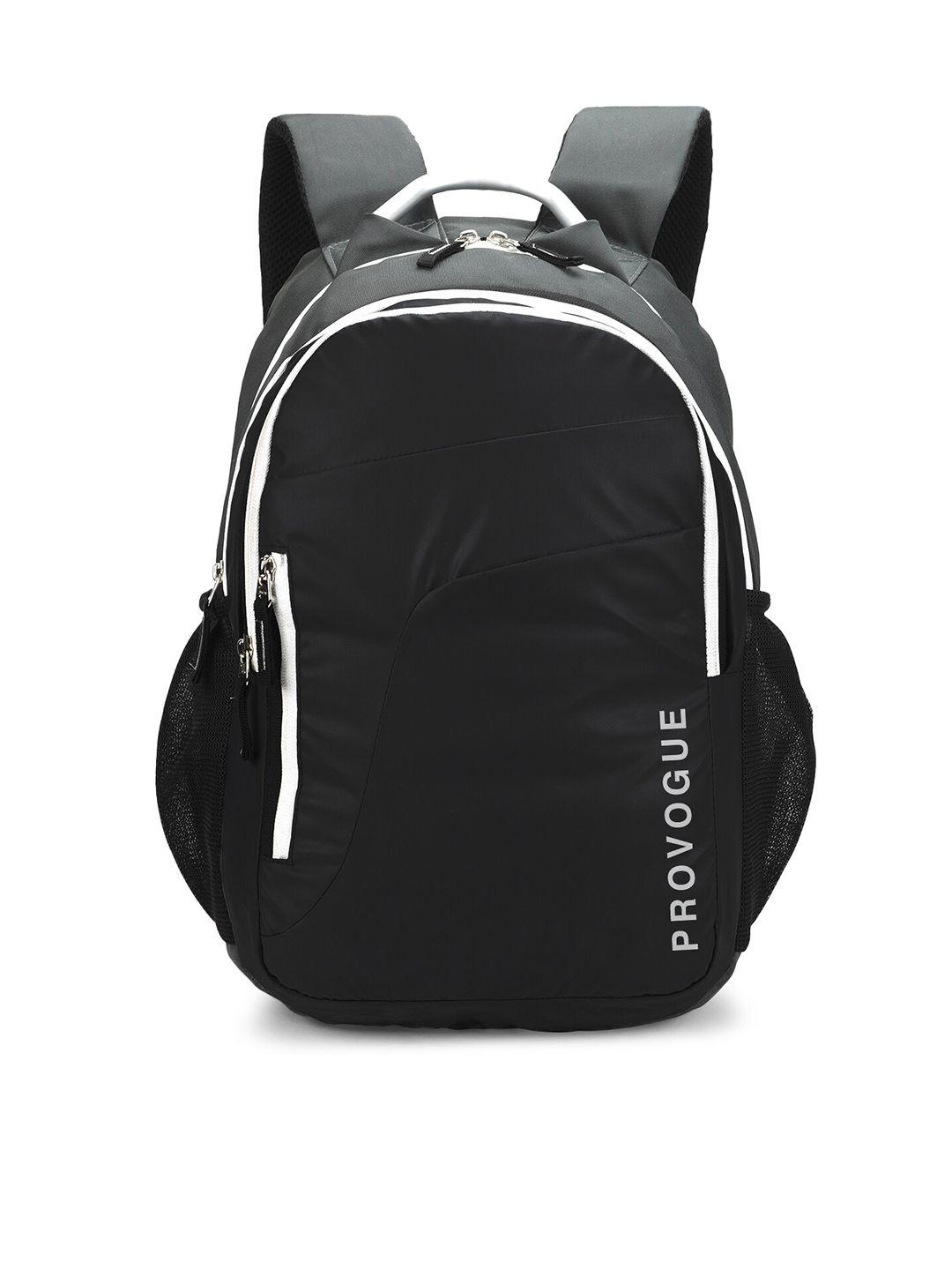 provogue unisex black backpack with reflective strip