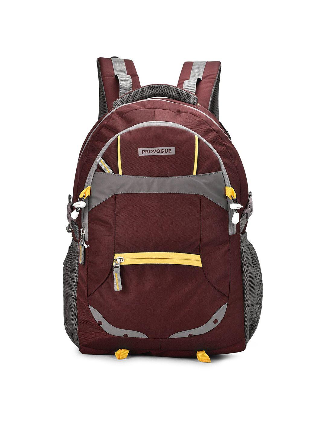 provogue unisex maroon & grey backpack with reflective strip