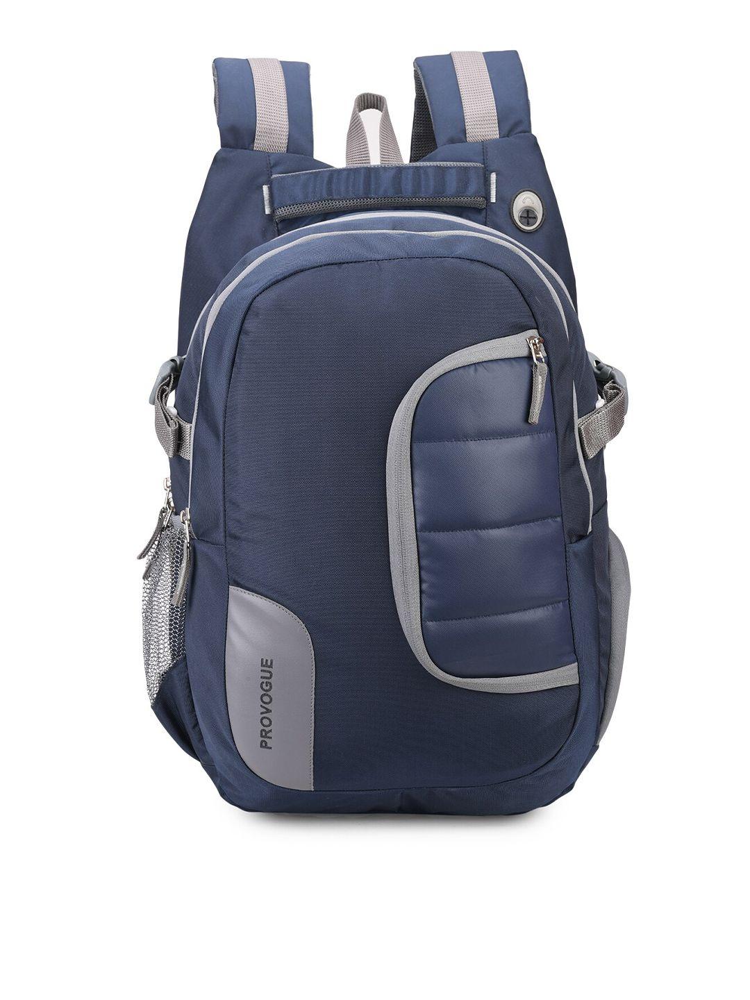 provogue unisex navy blue & grey backpack with compression straps