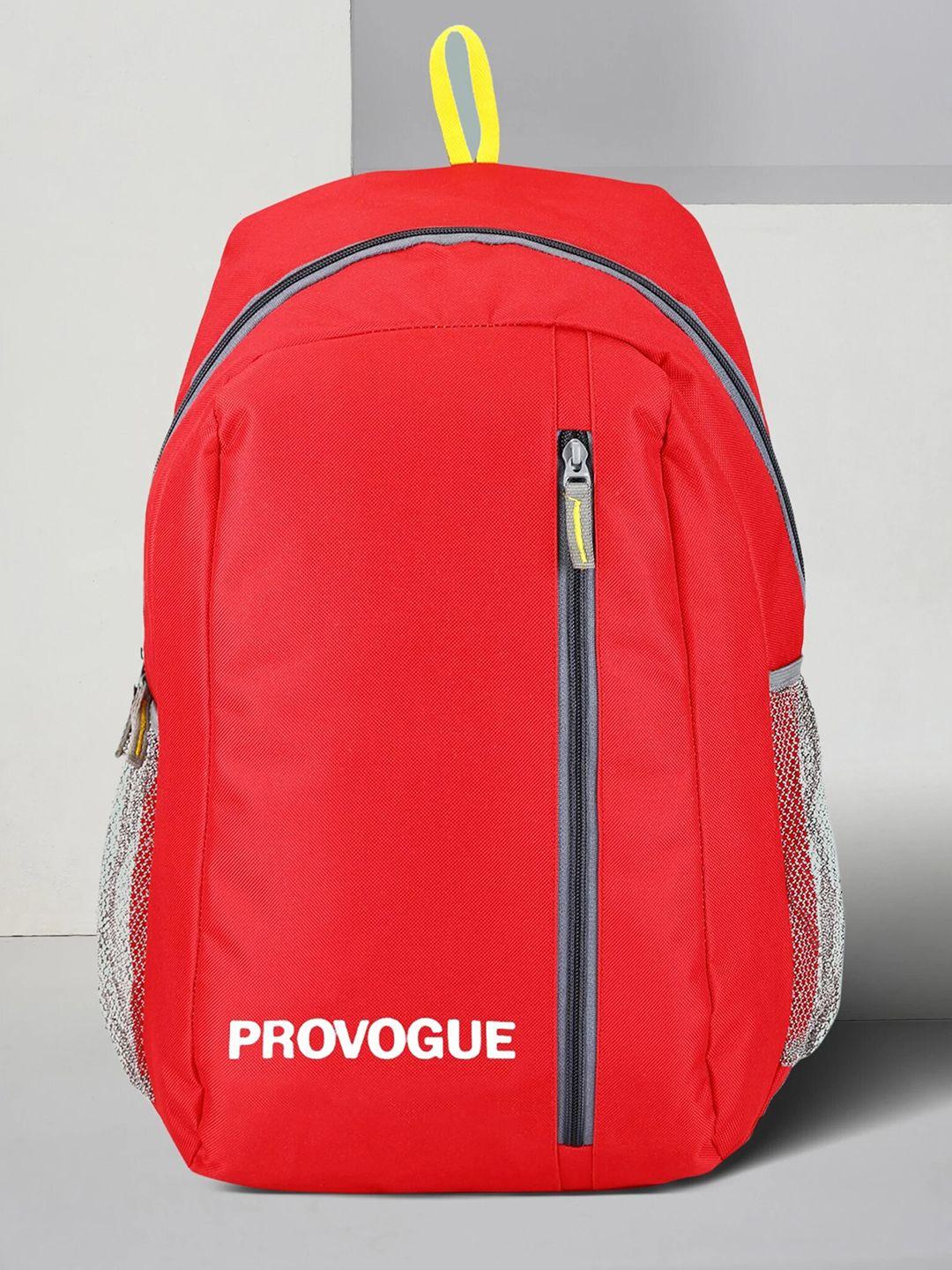 provogue unisex red & grey brand logo backpack