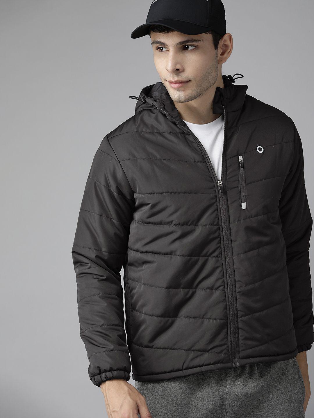 prowl by tiger shroff men black solid padded jacket