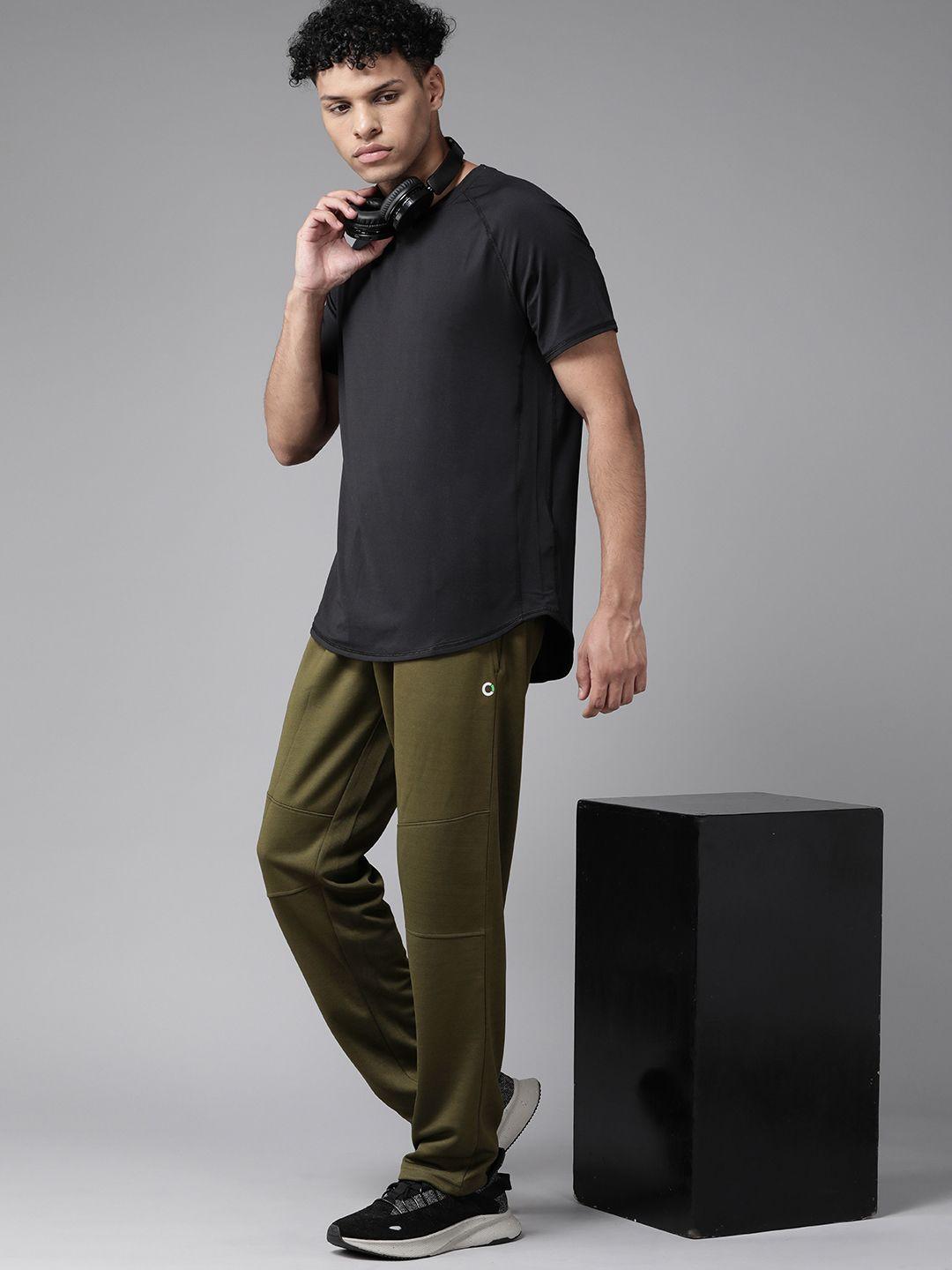 prowl by tiger shroff men olive green solid speedy dry track pants