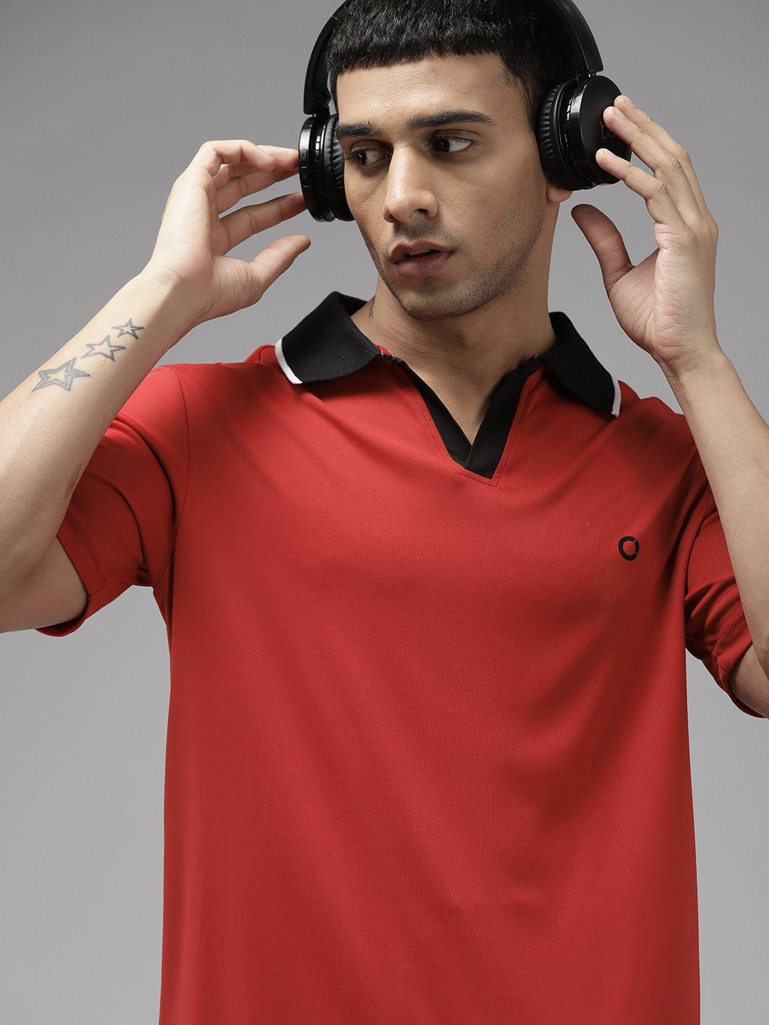 prowl by tiger shroff men red polo collar t-shirt