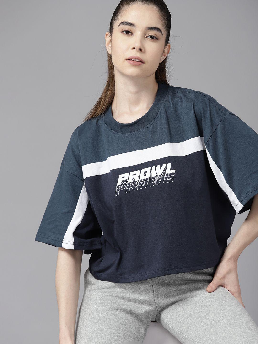prowl by tiger shroff women brand logo printed t-shirt