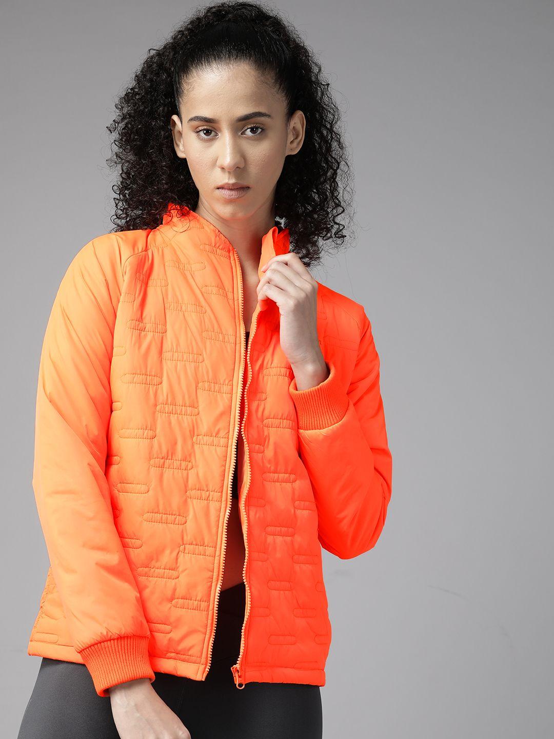 prowl by tiger shroff women neon orange training sporty jacket