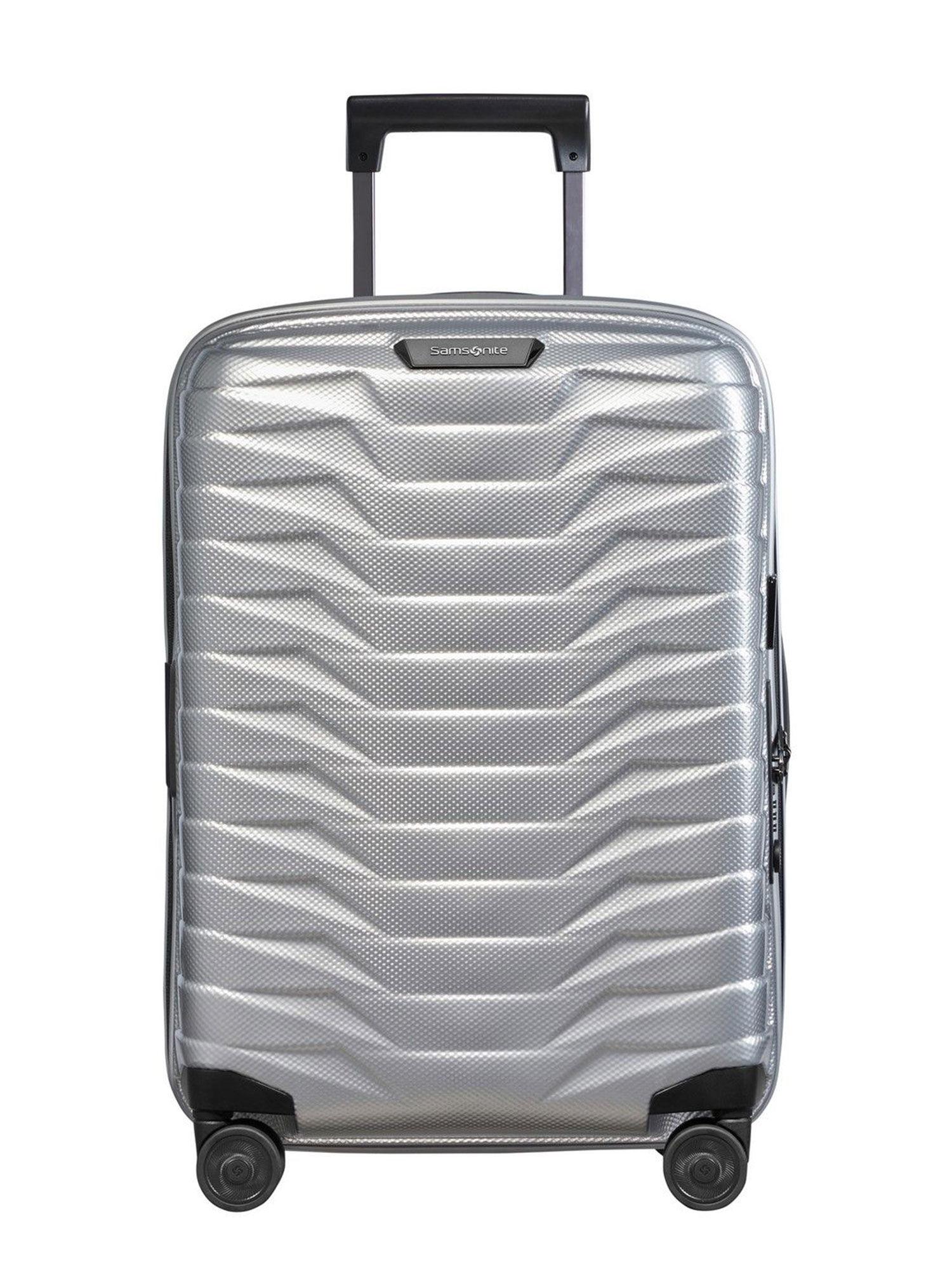 proxies polypropylene hard sided silver luggage bag