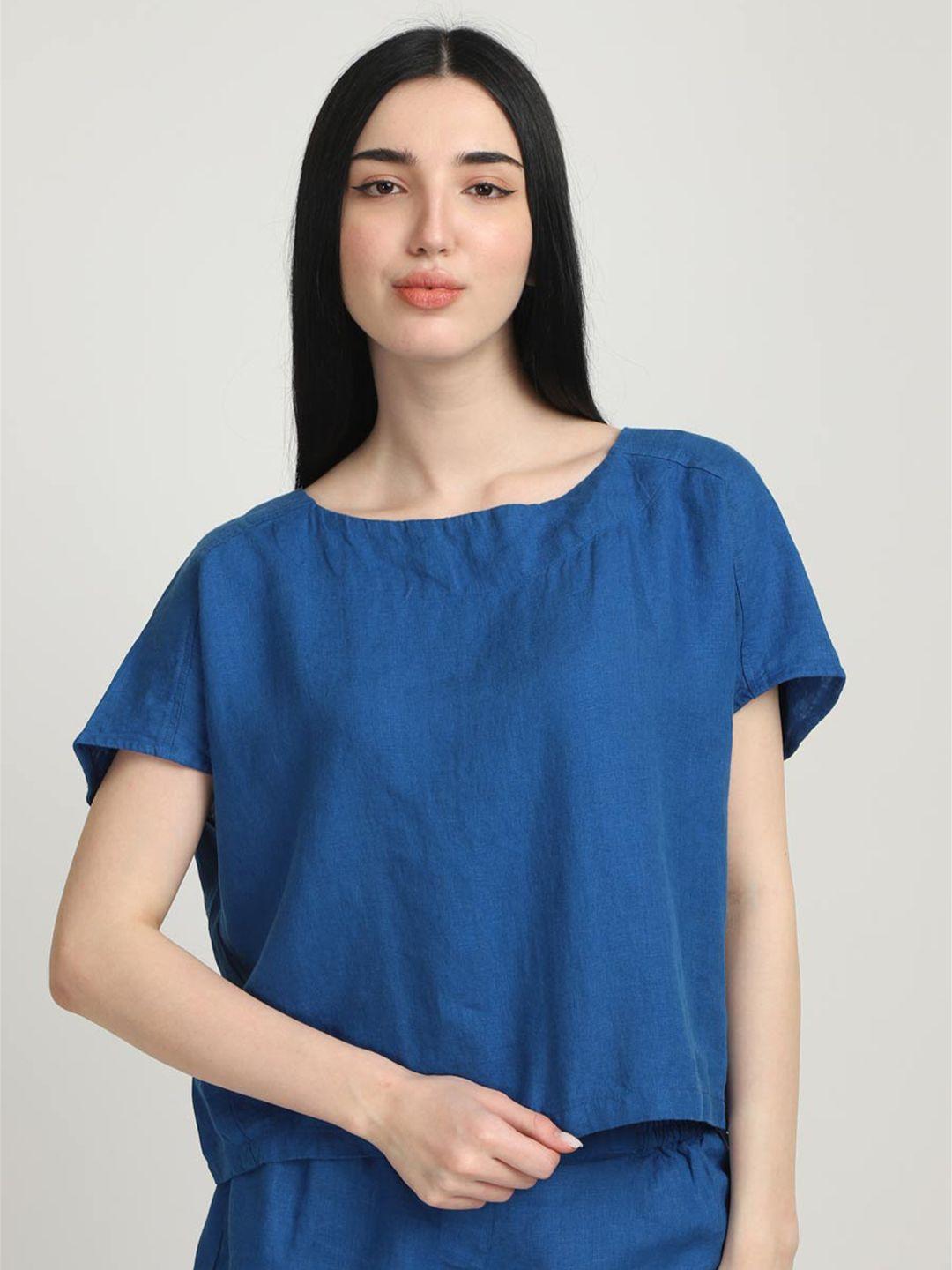 proyog extended sleeves linen boxy top