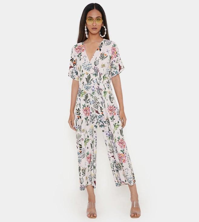 ps pret by payal singhal ivory titli print art crepe jumpsuit