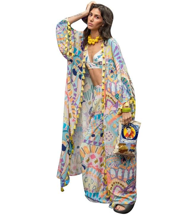 ps pret by payal singhal multicolour andrey psychedelic print crepe jacket