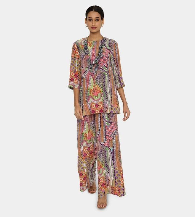 ps pret by payal singhal noorain african print crepe top and palazzo