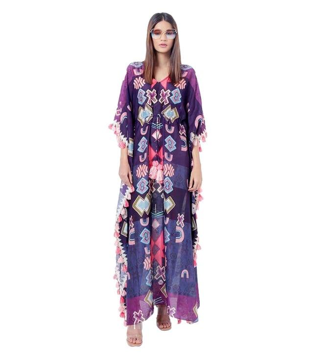 ps pret by payal singhal purple silkmul kaftan