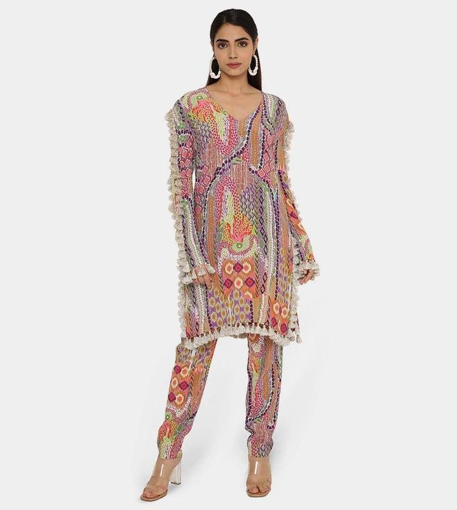 ps pret by payal singhal zunaira african print crepe top with cigarette pants