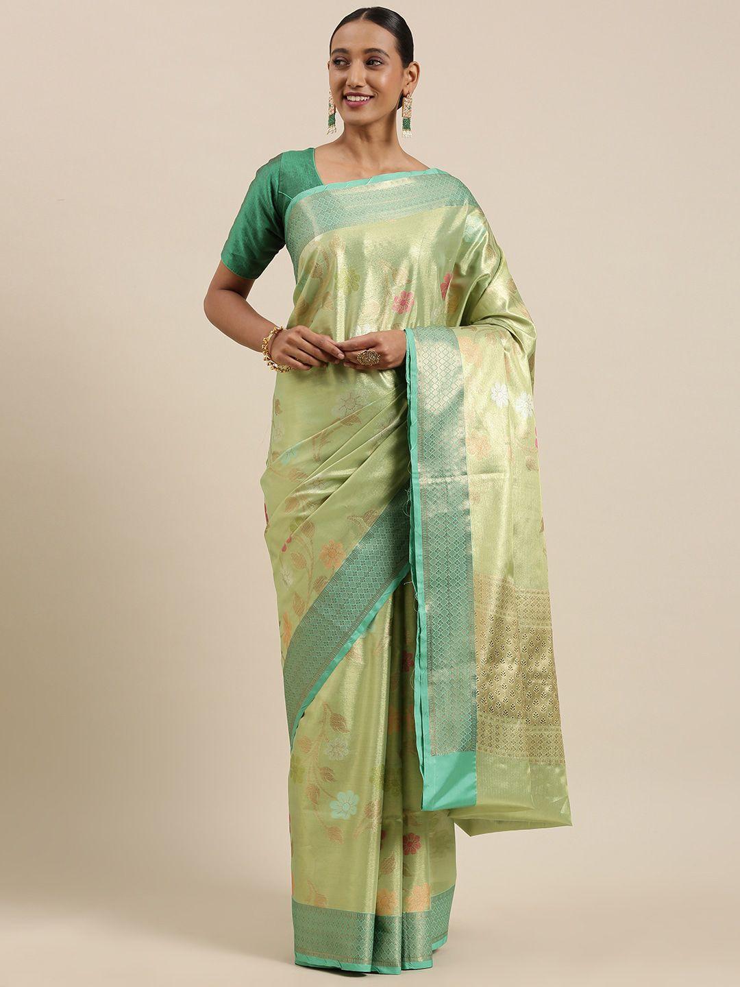 ptiepl banarasi silk works floral woven design zari tissue saree