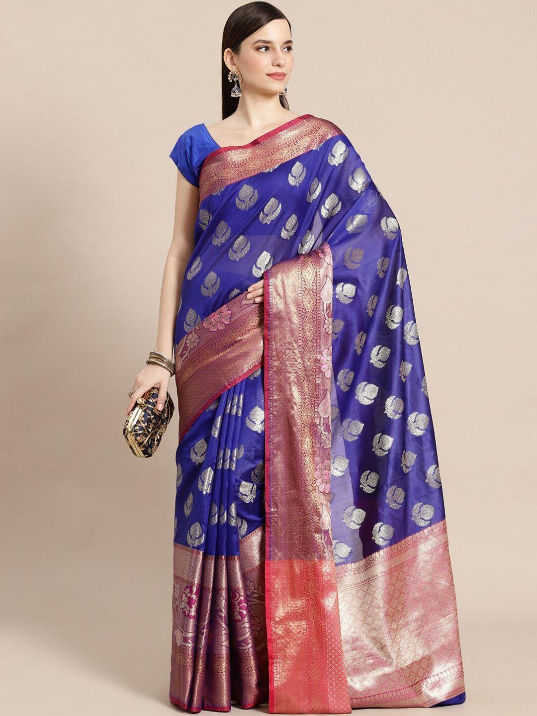 ptiepl banarasi silk works floral zari ikat saree