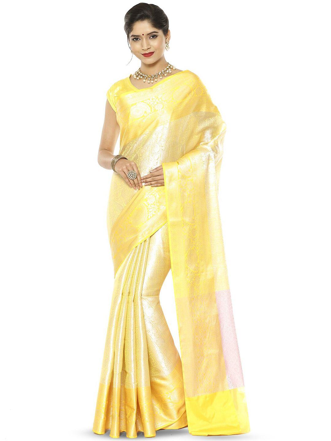 ptiepl banarasi silk works woven design zari silk blend kanjeevaram saree