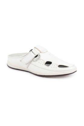 pu buckle men's casual wear sandals - white