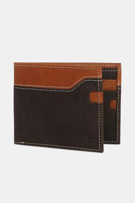 pu casual men's bi fold wallet - brown