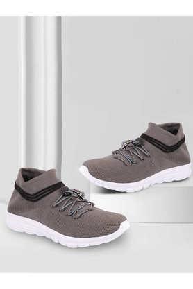 pu lace up men's canvas shoes - grey
