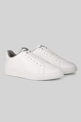 pu regular lace up men's casual shoes - white