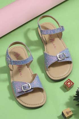 pu slip-on girls sandals - lilac