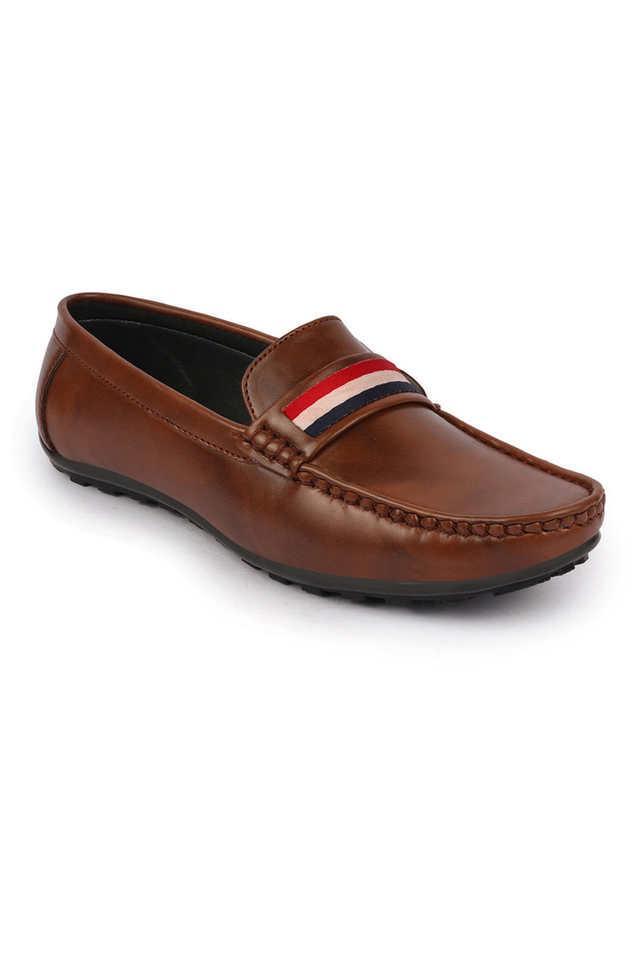 pu slip-on men's casual wear loafers - brown