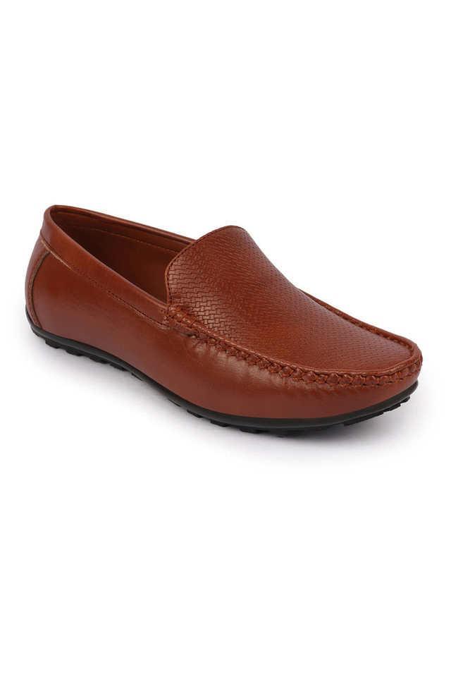 pu slip-on men's casual wear loafers - tan