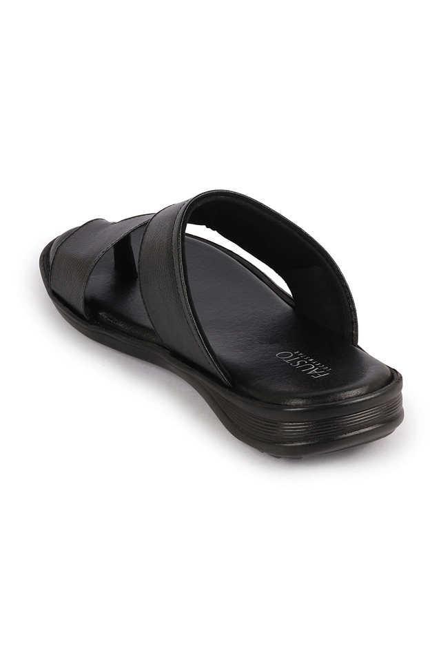 pu-slip-on-men's-casual-wear-slippers---black