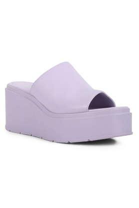 pu slip-on women's casual shoes - lilac