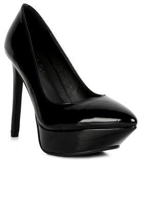 pu slip-on women's party wear pumps - black