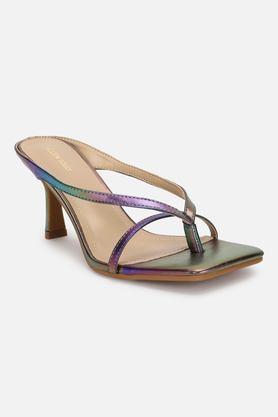 pu slip-on women's sandals - multi