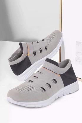 pu slip-on women's sports shoes - grey