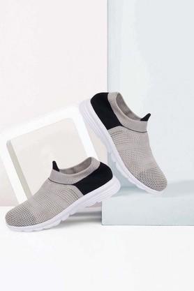 pu slip-on women's sports shoes - grey
