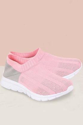 pu slip-on women's sports shoes - multi color